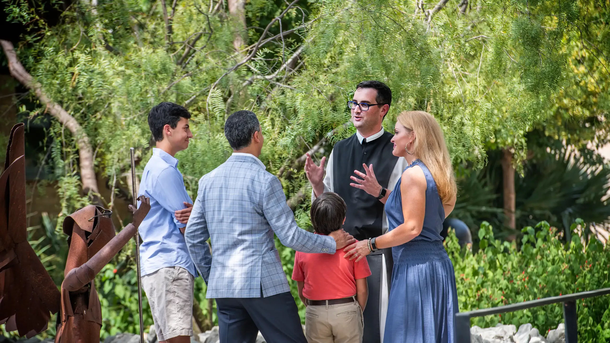 fr anthony speaking with a prospective family