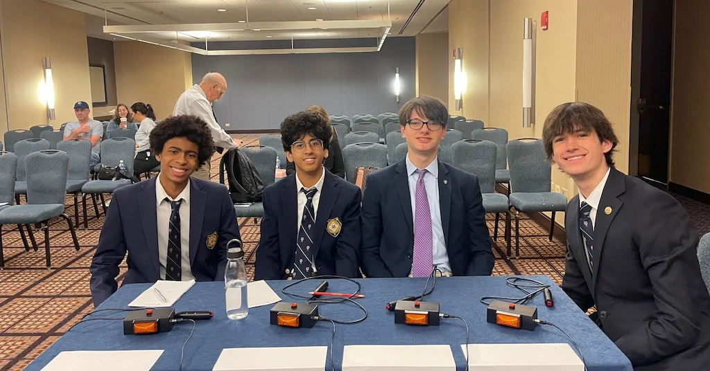 Quiz Bowl Team at Table