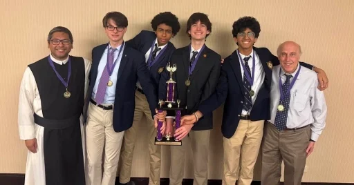 Quiz Bowl Team with Trophy
