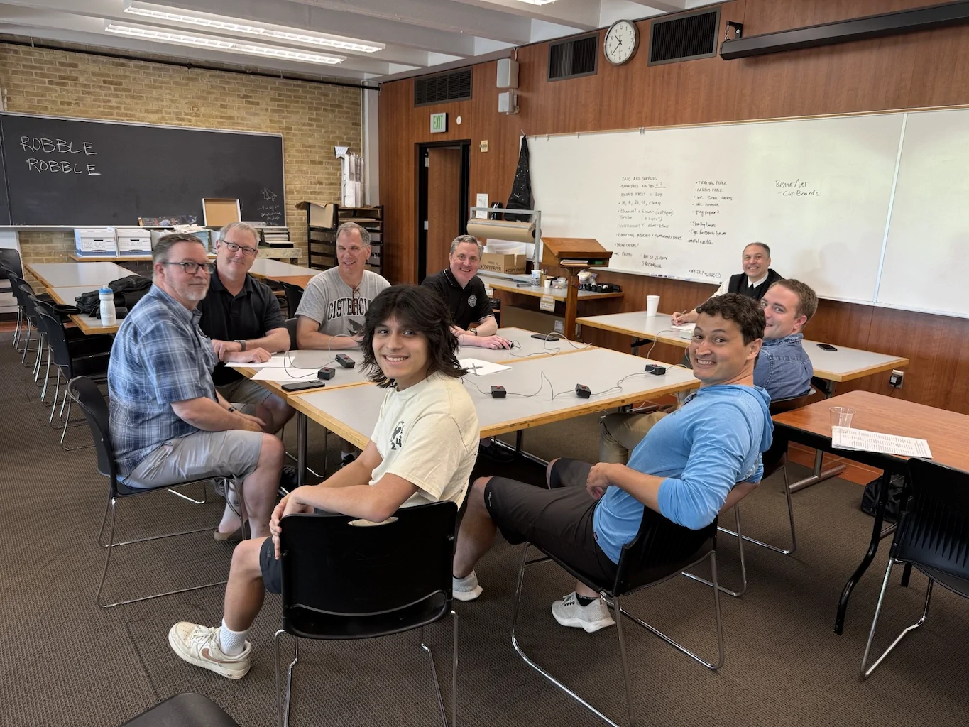 Alumni quiz bowl in classroom