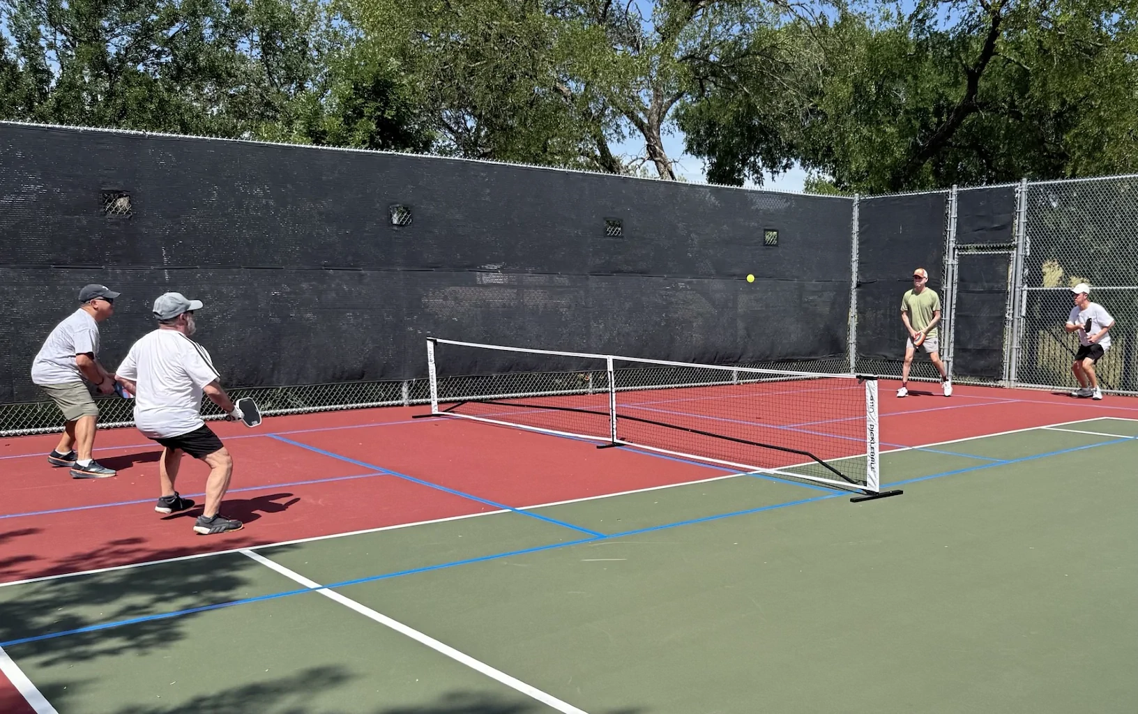 Pickleball doubles action