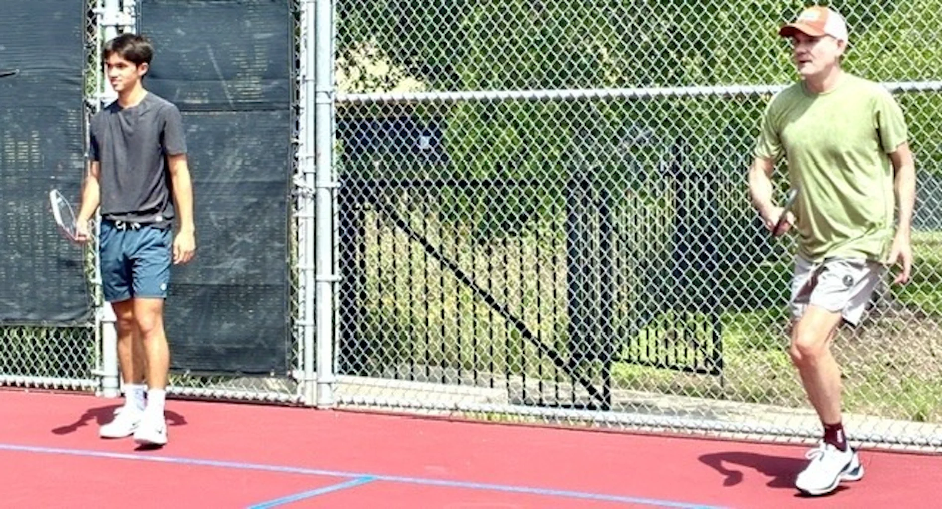 Pickleball doubles action