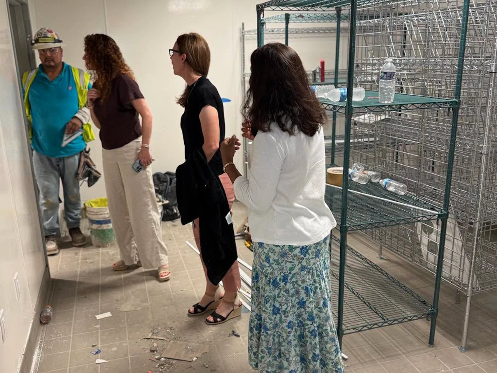 People on tour of Abbey’s new residential wing