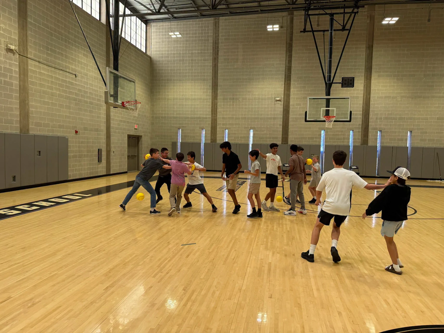 Form I playing Basketball