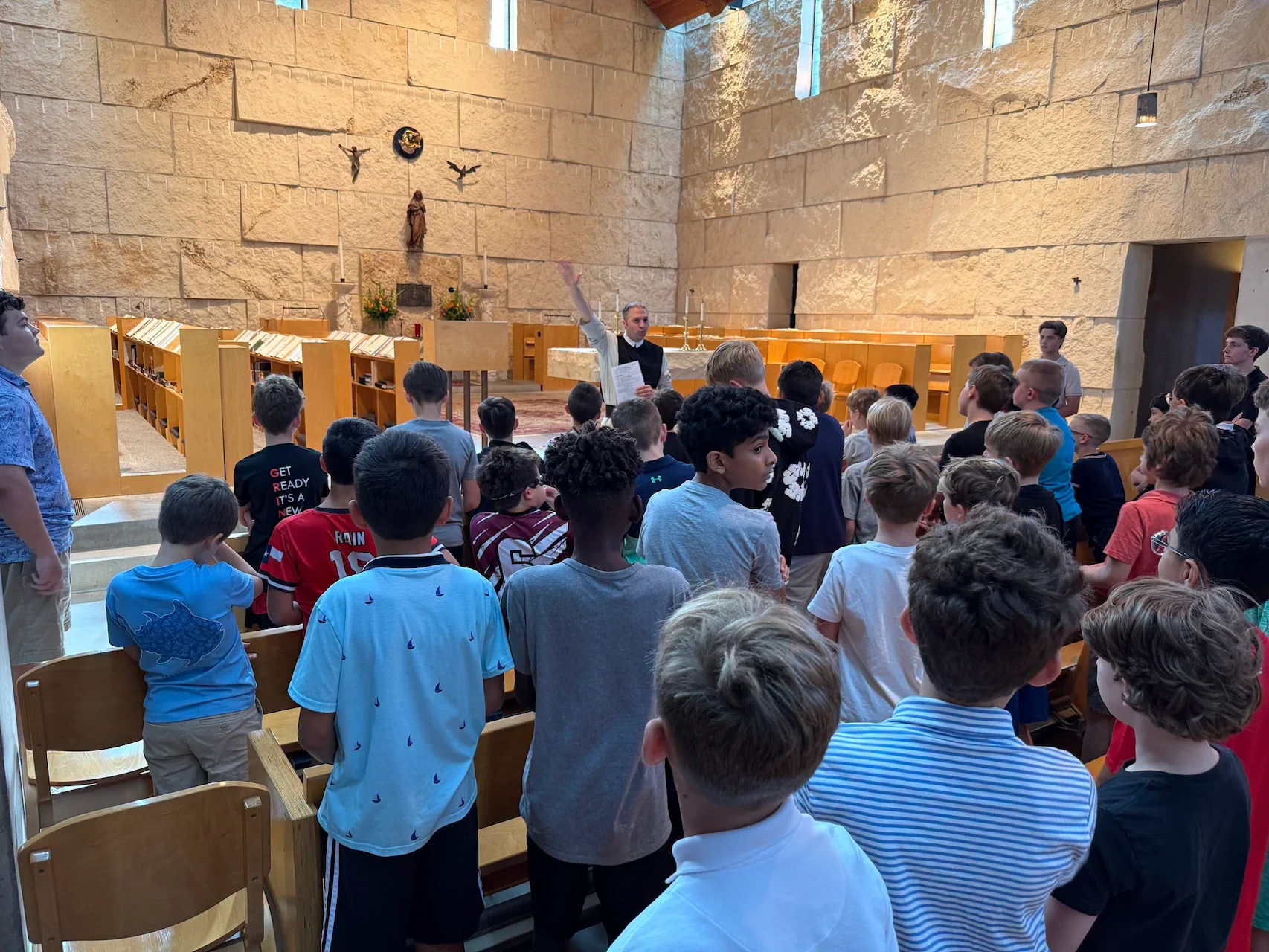 New students in Abbey church